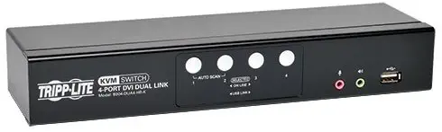 Tripp Lite 4-Port DVI Dual-Link/USB Desktop KVM Switch with Audio & Cables (B004-DUA4-HR-K)