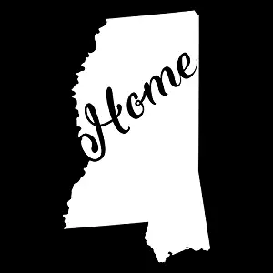 Mississippi Home State Vinyl Decal Sticker | Cars Trucks Vans Walls Windows Laptops Cups | White | 5.5 X 3.2 | KCD1942