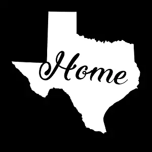 Texas Home State Vinyl Decal Sticker | Cars Trucks Vans Walls Windows Laptops Cups | White | 5.5 X 5.2 | KCD1955