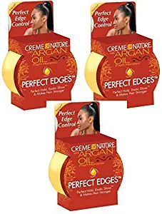 Creme of Nature Argan Oil Perfect Edges Control Hair Gel-2.25 oz (Pack of 3) by Creme of Nature