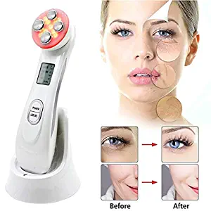 5 in 1 Face Skin Beauty Face Lifting Tightening Facial Deep Cleaning Beauty Remover Wrinkle Massager … (White)