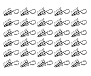 yueton Pack of 30 Stainless Steel Clips w/Hook for Curtain, Photos, Home Decoration