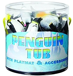 Warm Fuzzy Toys Penguin Tub Figurines with Playmat