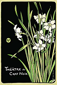 Culturenik Theatre Du Chat Noir (Flowers) Vintage Advertising Ad Art Decorative Poster Print (Unframed 24 x 36 Poster)
