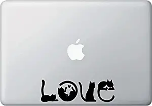 Yadda-Yadda Design Co. Cats Spell Love - MacBook or Laptop Vinyl Decal Sticker - Copyright (6.25