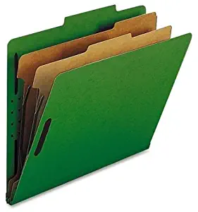 Nature Saver SP17208 Classification Folders, 2-Inch Exp, 2 Dvdrs,Letter,10/BX,GN
