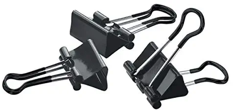 Office Depot Soft-Grip Medium Binder Clips, 1 1/4in, 5/8in. Capacity, Assorted Colors (No Color Choice), 12 pk, OD12SG