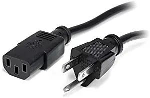 StarTech.com 25 ft Standard Computer Power Cord (NEMA 5-15 Power to IEC 60320 C13) - 18 AWG Replacement AC Power Cable for PC or Monitor - 125V @ 10A (PXT10125)