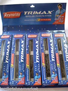 5 Reynolds Trimax World Class Fluid INK Gel Pen Blue Brand ADD By Indian Cricketer Sachin Tendulkar