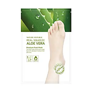Nature Republic Real Squeeze Aloe Vera Moisture Foot Mask 16 ml / 0.54 fl. oz. (2 Sheets)