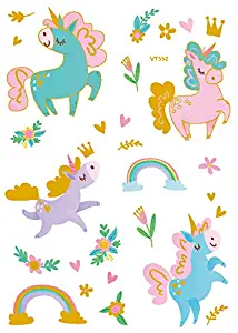 Unicorn Party Supplies Tattoos for Kids - 36 Glitter Styles | Unicorn Party Favors and Birthday Decorations