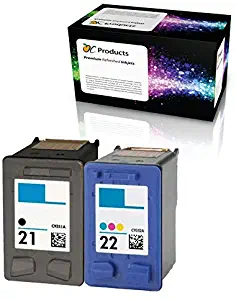 OCProducts Refilled Ink Cartridge Replacement for HP 21 and HP 22 for PSC 1410 Deskjet F4180 F2280 D2360 D1560 D2460 Officejet 4315 (1 Black 1 Color)