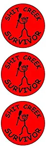 3 pieces SET | SHT CREEK SURVIVOR | Hard Hat Sticker | Decal | Helmet Label Rude Funny