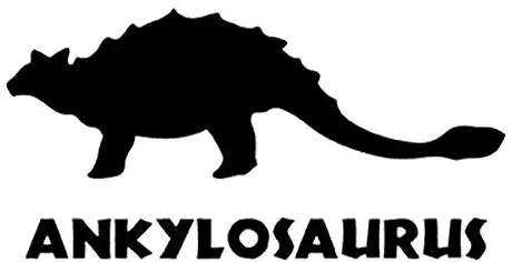 Ankylosaurus Dinosaur Vinyl Decal Sticker | Cars Trucks Vans SUVs Walls Cups Laptops | 7.5 Inch Decal | Black | KCD2930B