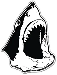 AK Wall Art Jaws Inspired Shark Head Scary Vinyl Sticker - Car Window Bumper Laptop - Select Size