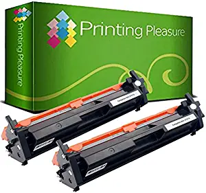 Printing Pleasure 2 Compatible CF217A 17A [with CHIP] Toner Cartridges for HP Laserjet Pro MFP M130nw M130fn M130fw M130a M102a M102w - Black, High Yield (1, 600 Pages)