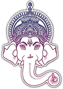 Ganesh Elephant Hindu God Vinyl Sticker - Car Phone Helmet Bumper Sticker Decal