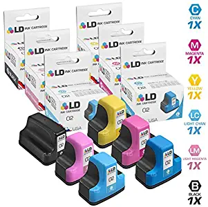 LD Remanufactured Ink Cartridge Replacements for HP 02 (1 Black, 1 Cyan, 1 Magenta, 1 Yellow, 1 Light Cyan, 1 Light Magenta, 6-Pack)