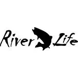 River Life Fishing Catfish Trout Alaskan Salmon Vinyl Decal Sticker|BLACK|Cars Trucks Vans SUV Laptops Wall Art|5.5" X 2.5"|CGS720