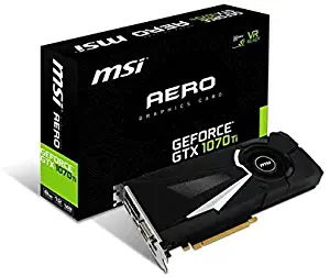 MSI Gaming GeForce GTX 1070 Ti 8GB GDRR5 256-bit HDCP Support DirectX 12 SLI Single Fan VR Ready Graphics Card (GTX 1070 TI AERO 8G)