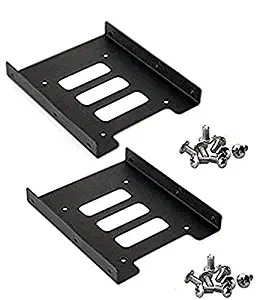 iMBAPrice (Pack of 2) 2.5" to 3.5" Bay SSD HDD Notebook Hard Disk Drive Black Mounting Bracket Adapter Tray Kit