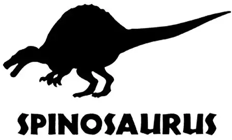 Spinosaurus Dinosaur Vinyl Decal Sticker | Cars Trucks Vans SUVs Walls Cups Laptops | 7.5 Inch Decal | Black | KCD2940B