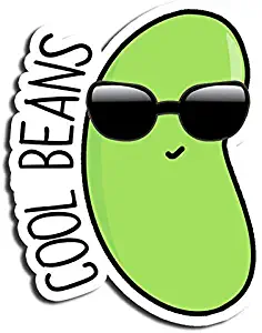 Cool Beans Emoticon Sticker Pun Stickers Waterbottle Sticker Tumblr Stickers Laptop Stickers Vinyl Stickers