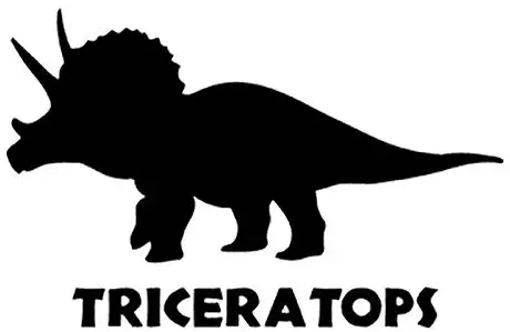 Triceratops Dinosaur Vinyl Decal Sticker | Cars Trucks Vans SUVs Walls Cups Laptops | 7.5 Inch Decal | Black | KCD2942B
