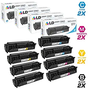 LD Remanufactured Toner Cartridge Replacements for HP 305A & 305X High Yield (2 Black, 2 Cyan, 2 Magenta, 2 Yellow, 8-Pack)