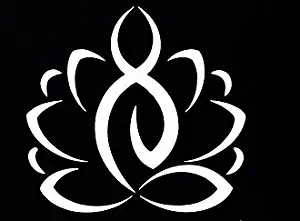 CCI Lotus Yoga Meditation OM Hindu Decal Vinyl Sticker|Cars Trucks Vans Walls Laptop| White |5.5 x 5 in|CCI1188