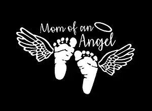 Creative Concepts Ideas Mom of an Angel Baby Toes Wings Mother CCI Decal Vinyl Sticker|Cars Trucks Vans Walls Laptop|White|7.5 x 4.5 in|CCI2608