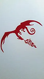 Dragon Dragons Vinyl Decal Sticker|RED|Cars Trucks Vans SUV Laptops Wall Art|5.5" X 4.5"|CGS697
