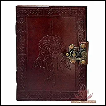 Dream Catcher Leather Journal Book Handmade Embossed Notebook Office Handbook Diary College Book Poetry Book Sketch Book 5 x 7 Inches