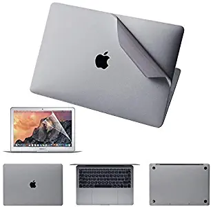 Premium 5-in-1 MacBook Full Body 3M Protective Skin Decals Stickers for MacBook Pro 13 Inch Without Touch Bar (Model Number A1708, 2016 & 2017) - Space Gray