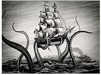 Custom Octopus Pirate Ship Canvas Print 16