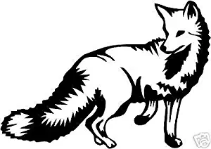 Black Vinyl Decal Fox Animal Gun Trap Hunt Trapping Hunting Sticker Country Fun, Die Cut Decal Bumper Sticker for Windows, Cars, Trucks, Laptops, Etc.