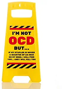 Boxer Gifts 'I'm Not OCD But...' Novelty Office Humour Desk Warning Sign | Funny Desk Accessory Decor | Colleague Secret Santa Gift