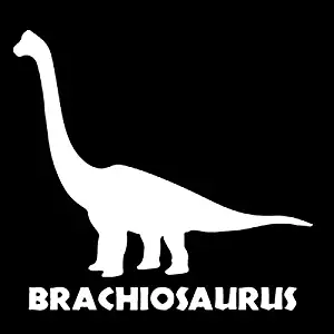 Brachiosaurus Dinosaur Vinyl Decal Sticker | Cars Trucks Vans SUVs Walls Cups Laptops | 6.2 Inch Decal | White | KCD2931