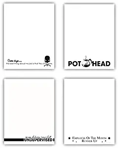 Funny Notepads for Office - Novelty Memo Pads, Funny Gift Idea for Coworkers - 4 Pack Set, 50 Sheets Each