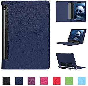 Asng Lenovo Yoga Tab 3 Plus/Yoga Tab 3 Pro 10 Case - Slim Folding Cover with Auto Wake/Sleep for Lenovo Yoga Tab 3 Plus YT3-X703F / Yoga Tab 3 Pro YT3-X90F 10.1-Inch Tablet (Drak Blue)