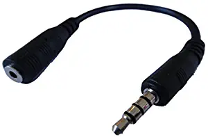 2.5mm Female to 3.5mm Male 4 Poles Jack Stereo Headset Adapter (Supports Both Microphone/Mic and Headphone Functions)