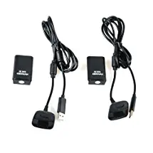 2X 4800mAh Battery Pack+ Charger Cable for Xbox 360 Wireless Controller Black **AbleGrid Trademarked**