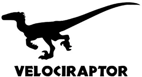 Velociraptor Dinosaur Vinyl Decal Sticker | Cars Trucks Vans SUVs Walls Cups Laptops | 7.5 Inch Decal | Black | KCD2944B