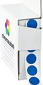 ChromaLabel 1/2 Inch Round Permanent Color-Code Dot Stickers, 1000 per Dispenser Box, Dark Blue