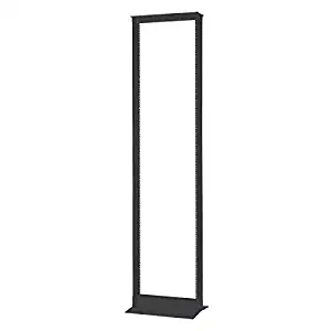 C2G 14588 45U 2-Post Open Frame Rack, TAA Compliant, Black (Made in the USA)