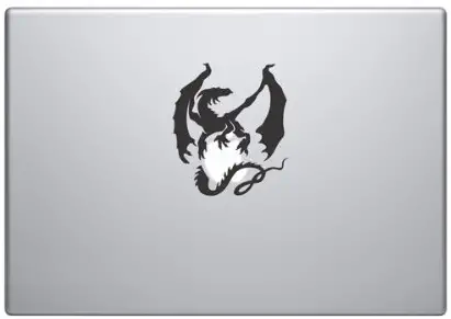 Dragon on Apple Vinyl Car Sticker Symbol Silhouette Keypad Track Pad Decal Laptop Skin Ipad MacBook Window Truck Motorcycle