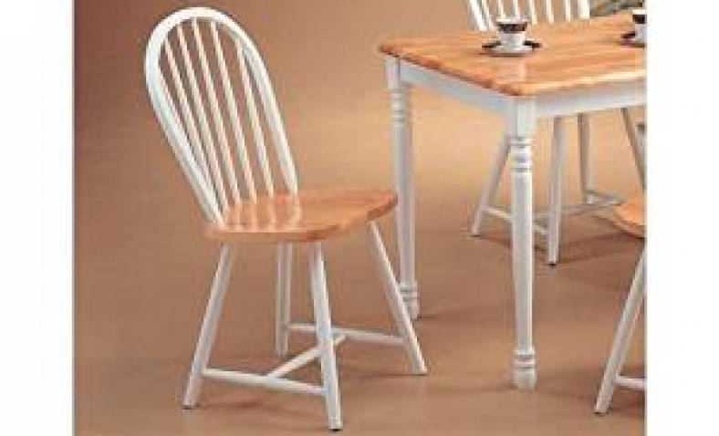 Best windsor dining chair, white/natural, set of 2